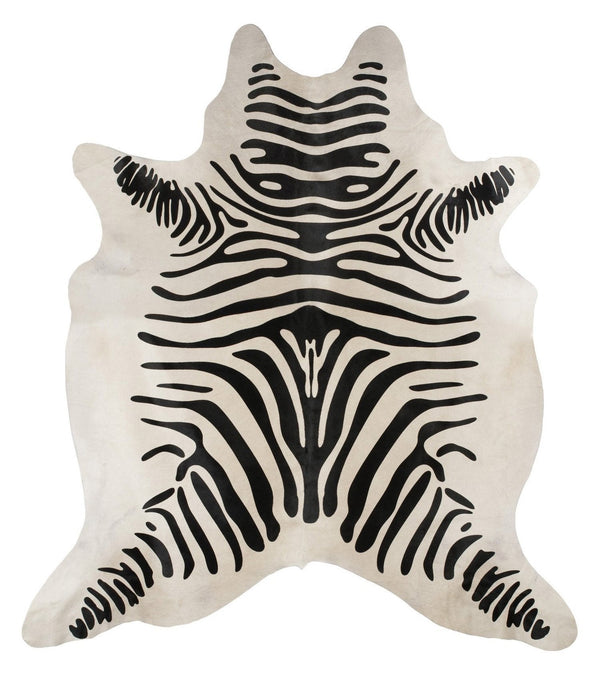 Natural Cow Hide Zebra Print