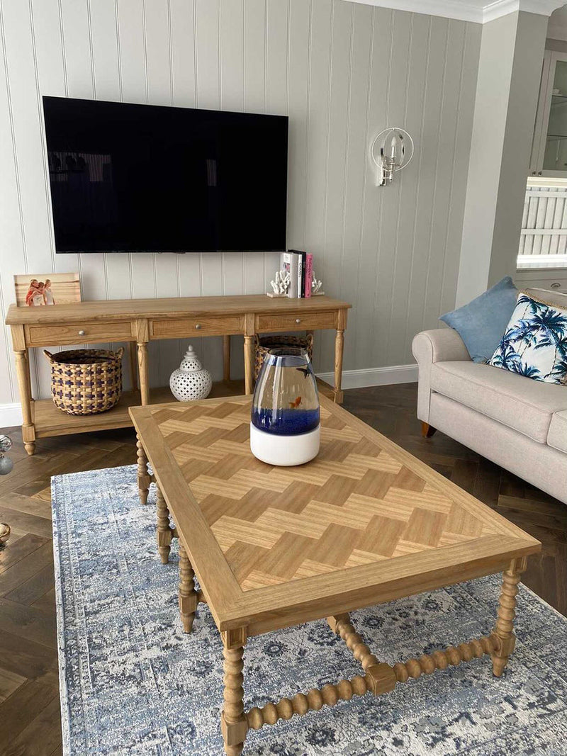 Strathmore Bobbin Coffee Table - Herringbone Top