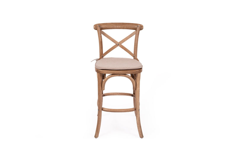 Providence Crossley Back Counter Stool – Natural Oak – Timber Seat