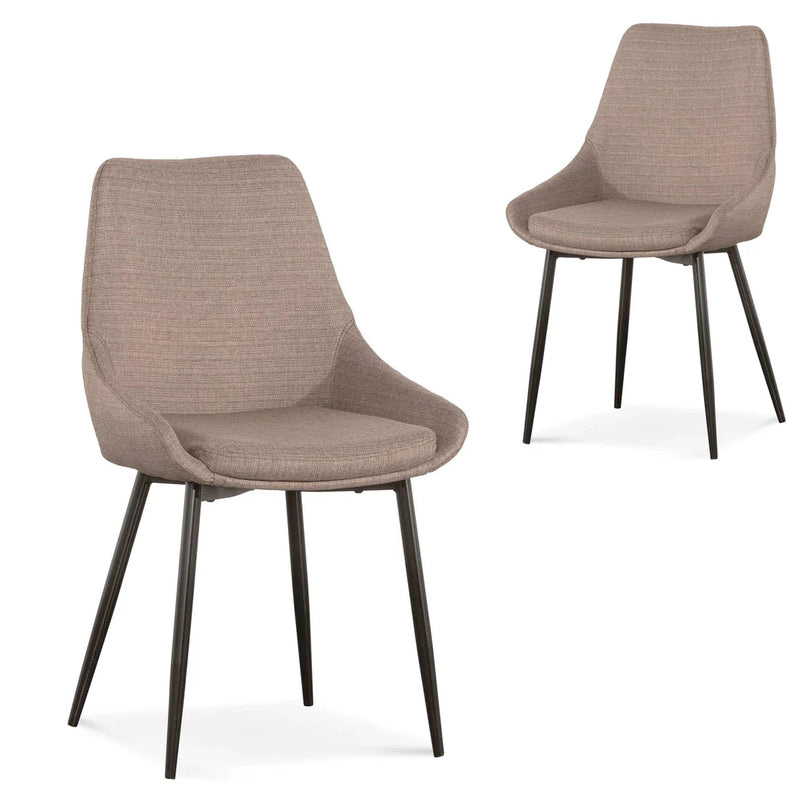 Calibre CDC2001-SE - Dining Chair in Brown Grey (Set of 2)