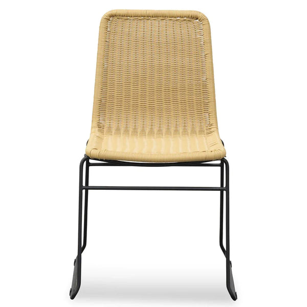 Calibre CDC2947-NH Rattan Seat Dining Chair - Natural with Black Legs