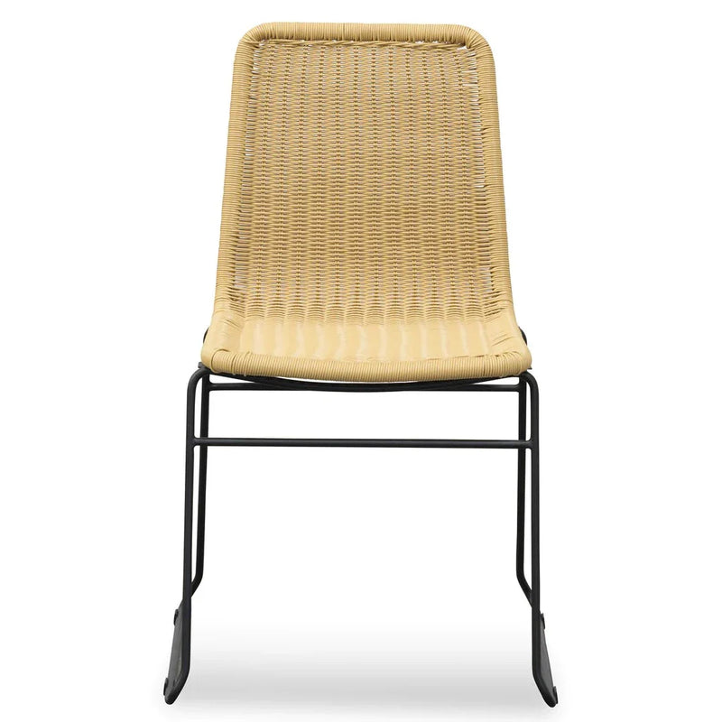 Calibre CDC2947-NH Rattan Seat Dining Chair - Natural with Black Legs