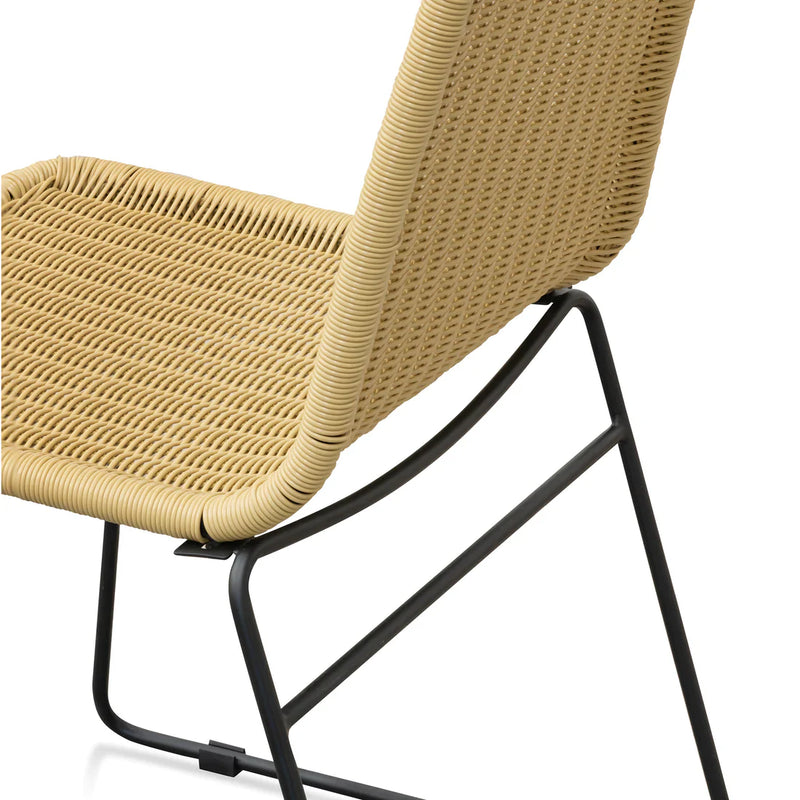 Calibre CDC2947-NH Rattan Seat Dining Chair - Natural with Black Legs