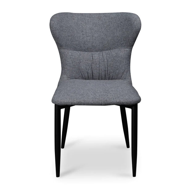 Calibre CDC6114-ST Fabric Dining Chair - Pebble Grey with Black Legs