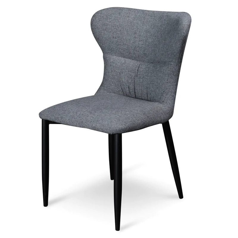 Calibre CDC6114-ST Fabric Dining Chair - Pebble Grey with Black Legs