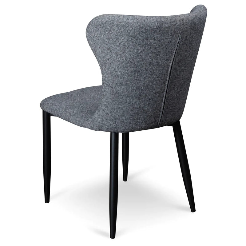 Calibre CDC6114-ST Fabric Dining Chair - Pebble Grey with Black Legs