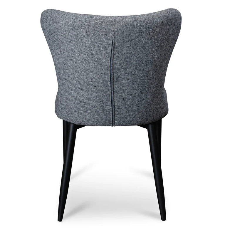 Calibre CDC6114-ST Fabric Dining Chair - Pebble Grey with Black Legs