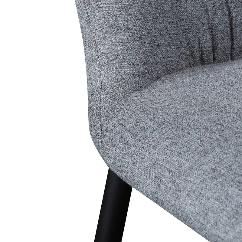 Calibre CDC6114-ST Fabric Dining Chair - Pebble Grey with Black Legs