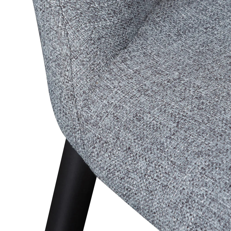 Calibre CDC6114-ST Fabric Dining Chair - Pebble Grey with Black Legs