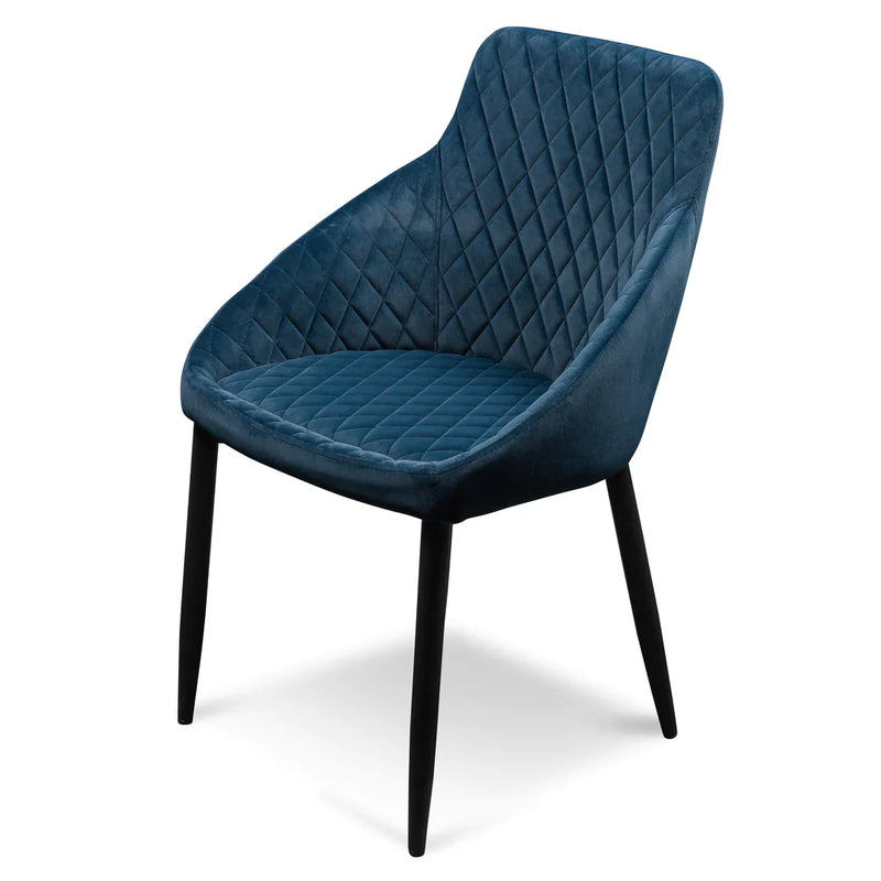 Calibre CDC6121-ST Dining Chair - Navy Blue Velvet with Black Legs