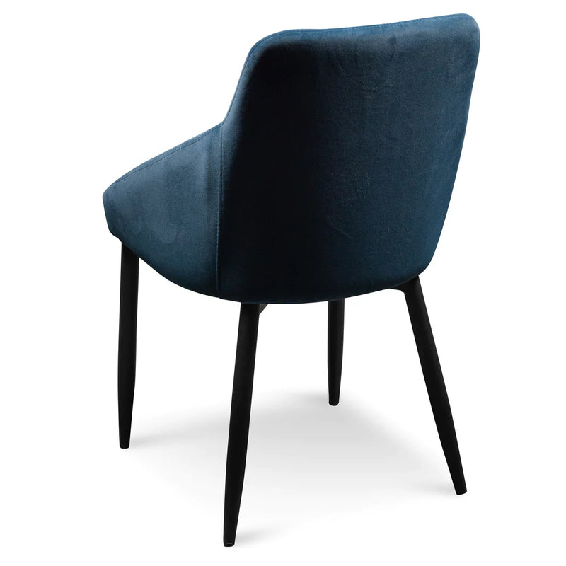 Calibre CDC6121-ST Dining Chair - Navy Blue Velvet with Black Legs