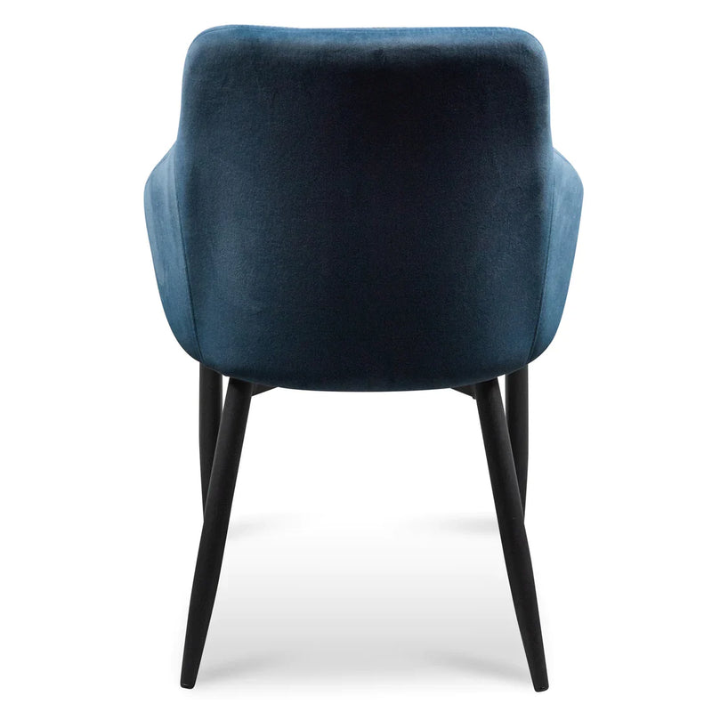 Calibre CDC6121-ST Dining Chair - Navy Blue Velvet with Black Legs