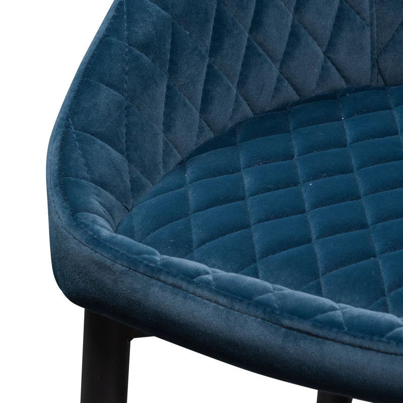 Calibre CDC6121-ST Dining Chair - Navy Blue Velvet with Black Legs