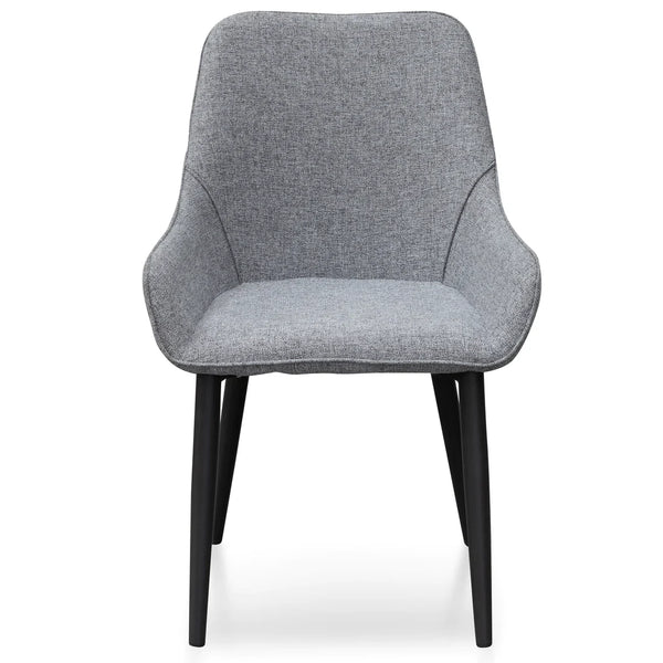 Calibre CDC6122-ST Dining Chair - Pebble Grey Fabric with Black Legs