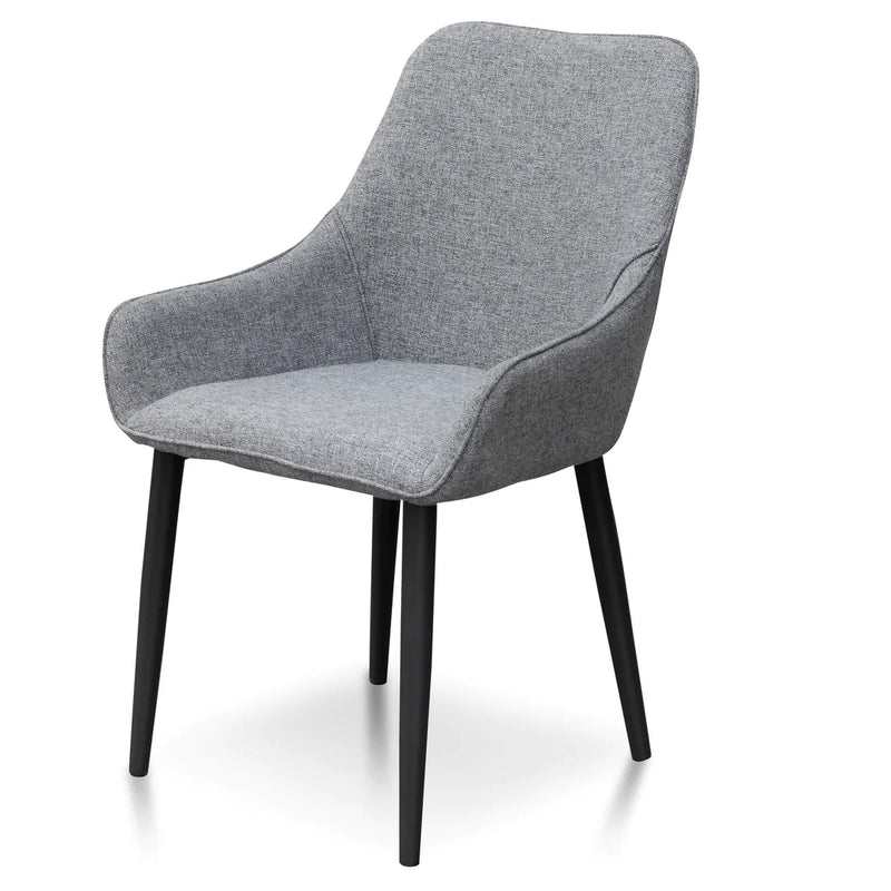 Calibre CDC6122-ST Dining Chair - Pebble Grey Fabric with Black Legs