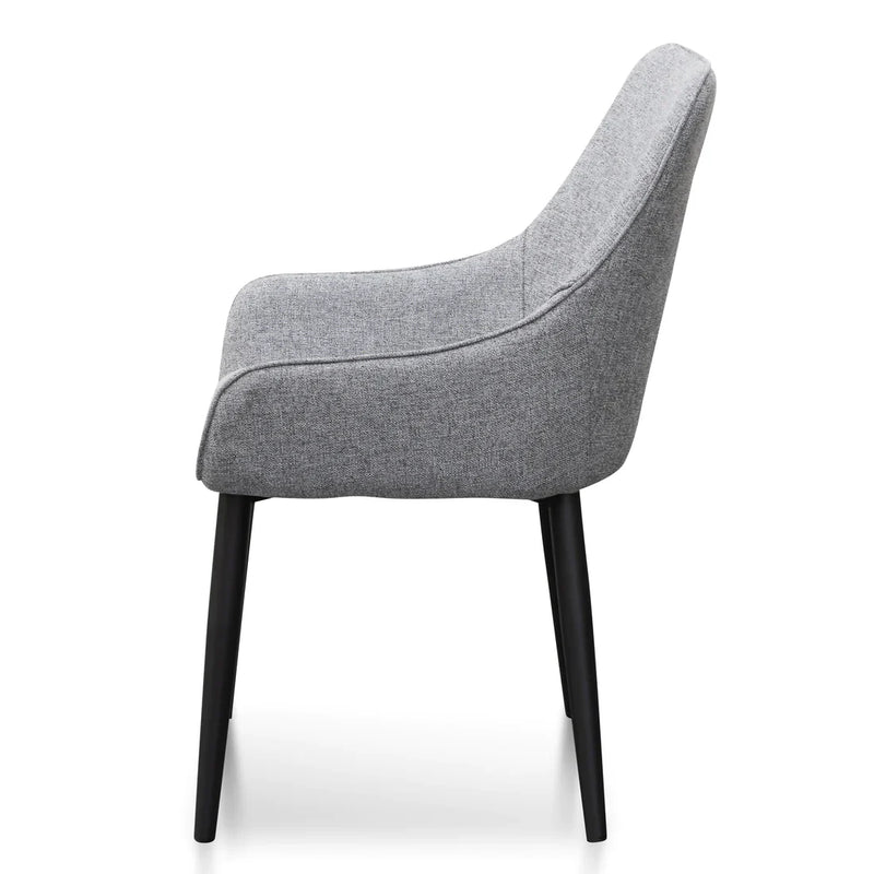 Calibre CDC6122-ST Dining Chair - Pebble Grey Fabric with Black Legs