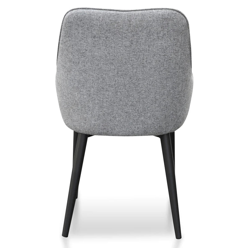 Calibre CDC6122-ST Dining Chair - Pebble Grey Fabric with Black Legs