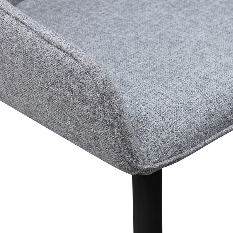 Calibre CDC6122-ST Dining Chair - Pebble Grey Fabric with Black Legs