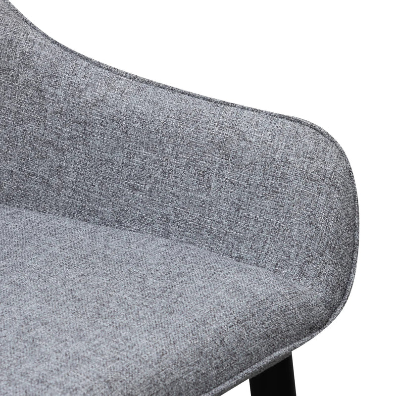 Calibre CDC6122-ST Dining Chair - Pebble Grey Fabric with Black Legs
