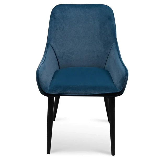 Calibre CDC6123-ST Dining Chair - Navy Blue Velvet with Black Legs