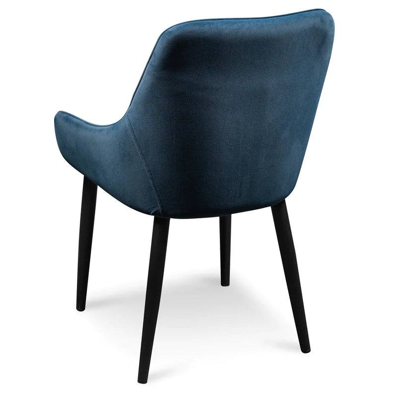Calibre CDC6123-ST Dining Chair - Navy Blue Velvet with Black Legs