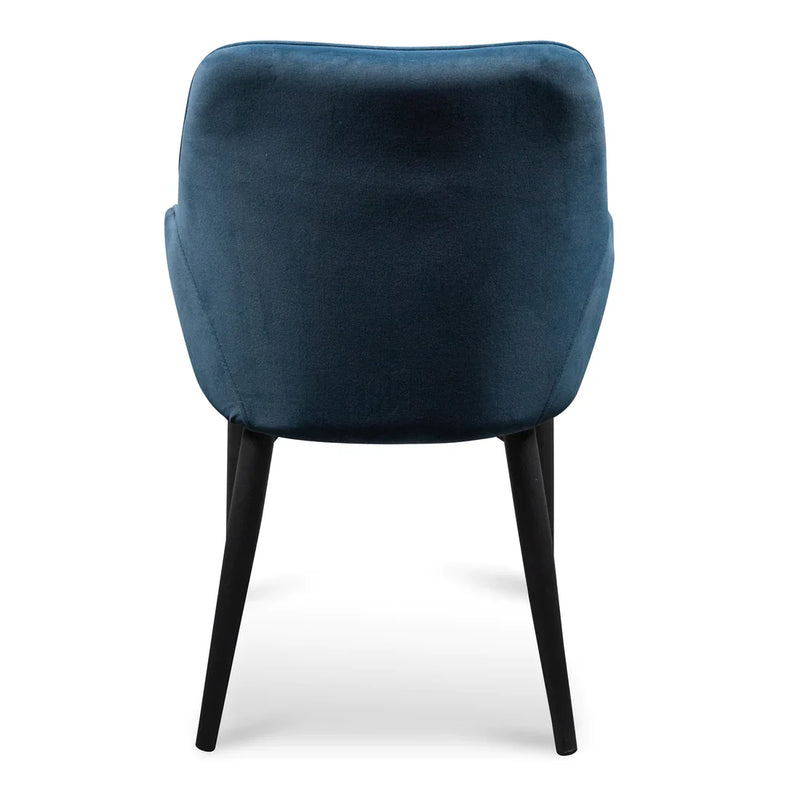 Calibre CDC6123-ST Dining Chair - Navy Blue Velvet with Black Legs