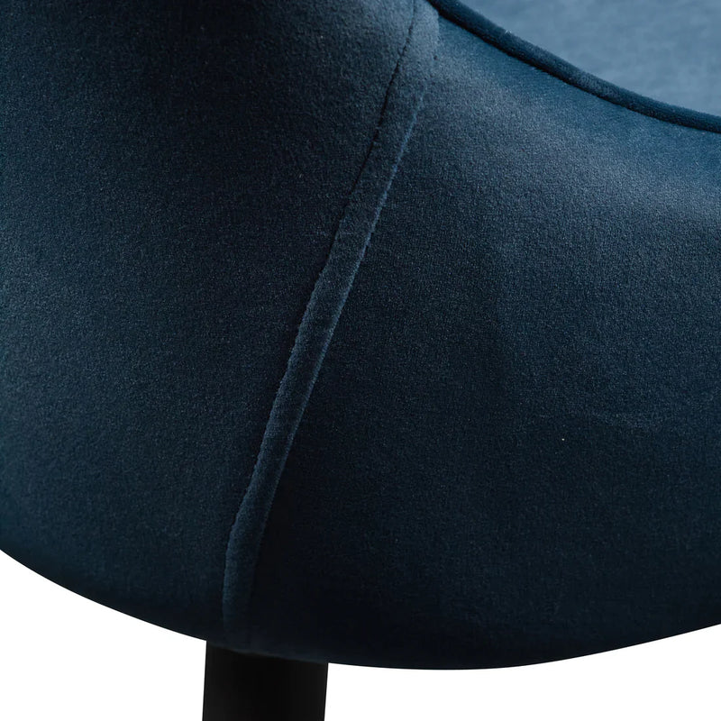 Calibre CDC6123-ST Dining Chair - Navy Blue Velvet with Black Legs