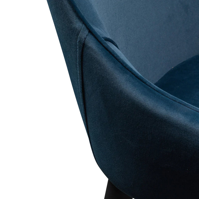 Calibre CDC6123-ST Dining Chair - Navy Blue Velvet with Black Legs