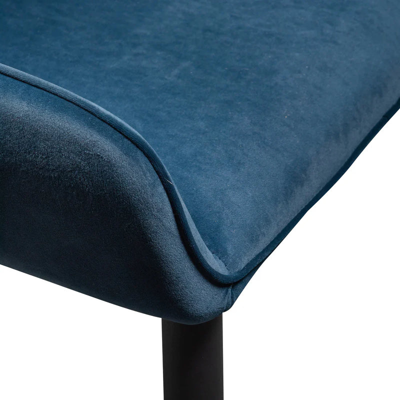 Calibre CDC6123-ST Dining Chair - Navy Blue Velvet with Black Legs
