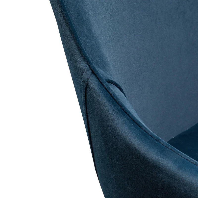 Calibre CDC6123-ST Dining Chair - Navy Blue Velvet with Black Legs