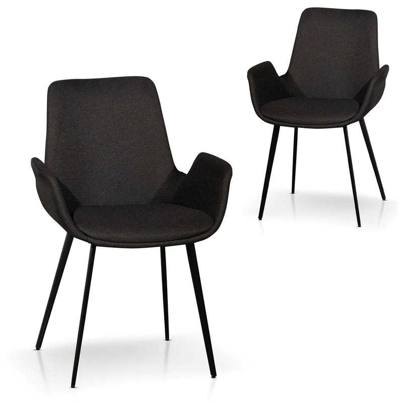Calibre CDC6443-SE Fabric Dining Chair – Black (Set of 2)