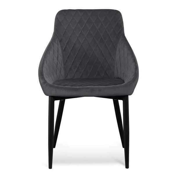 Calibre CDC6571-ST Dining Chair - Grey Velvet in Black Legs