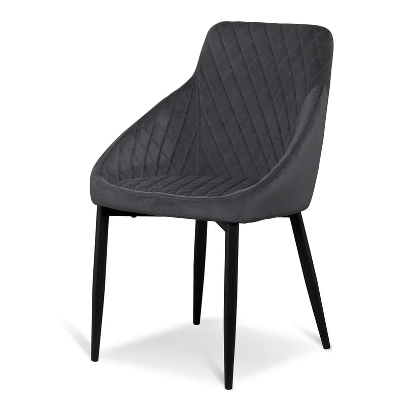 Calibre CDC6571-ST Dining Chair - Grey Velvet in Black Legs