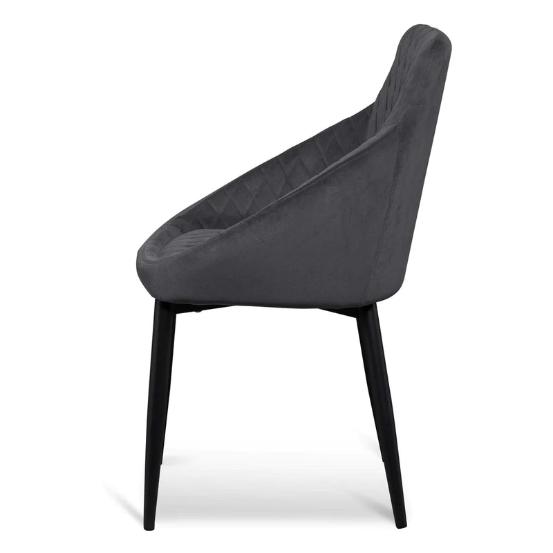 Calibre CDC6571-ST Dining Chair - Grey Velvet in Black Legs