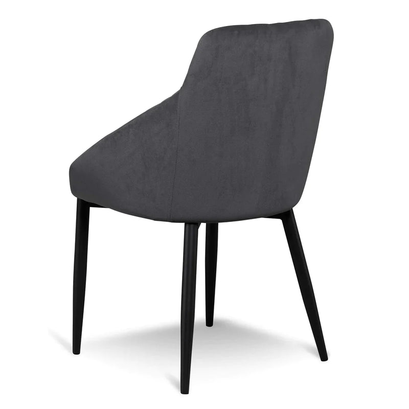 Calibre CDC6571-ST Dining Chair - Grey Velvet in Black Legs
