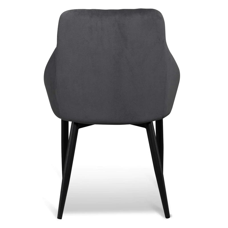 Calibre CDC6571-ST Dining Chair - Grey Velvet in Black Legs