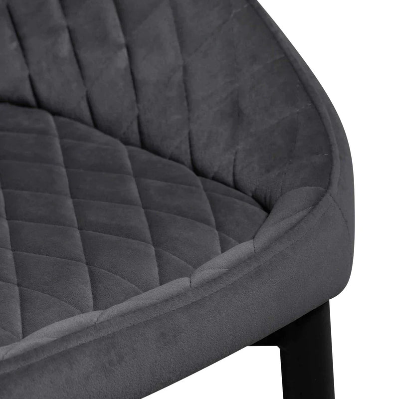 Calibre CDC6571-ST Dining Chair - Grey Velvet in Black Legs