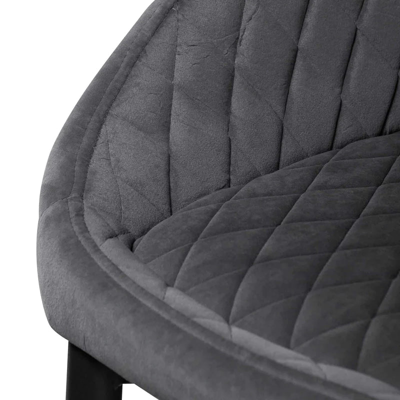 Calibre CDC6571-ST Dining Chair - Grey Velvet in Black Legs