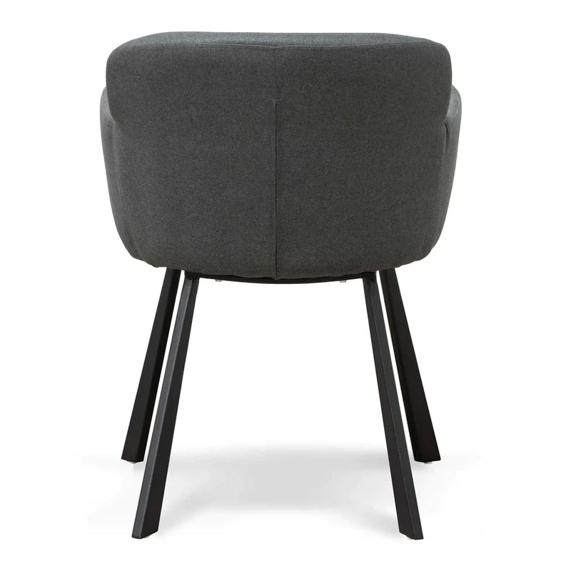 CDC6605-EI Fabric Dining Chair - Gunmetal Grey with Black Legs
