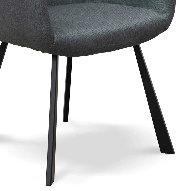 CDC6605-EI Fabric Dining Chair - Gunmetal Grey with Black Legs
