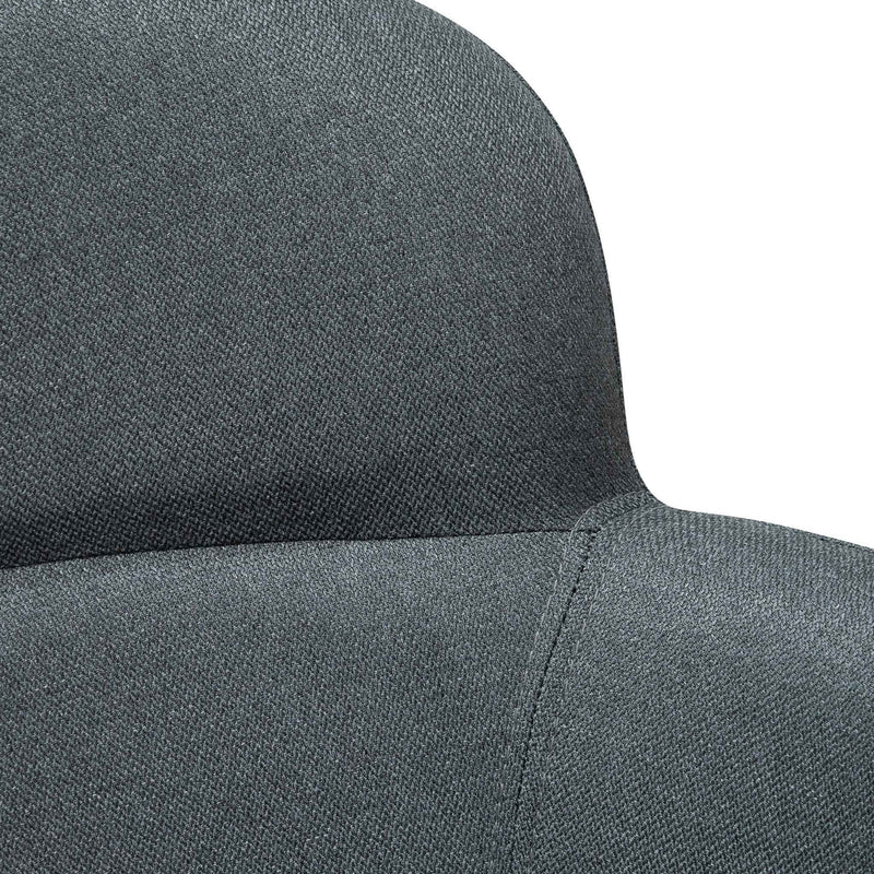 CDC6605-EI Fabric Dining Chair - Gunmetal Grey with Black Legs