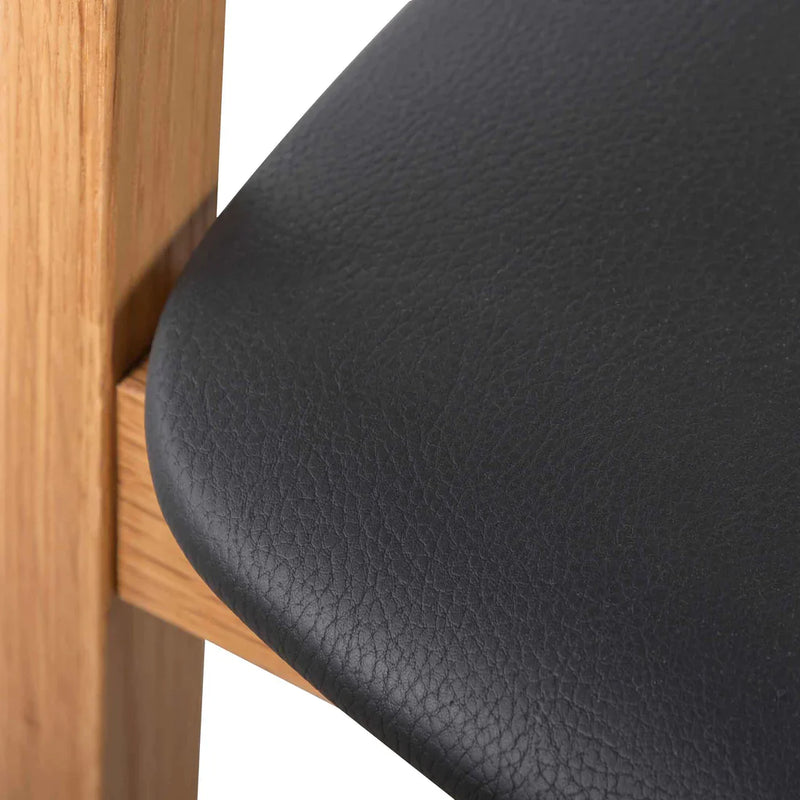 Calibre CDC6611-CU Wooden Dining Chair - Natural with Black Seat