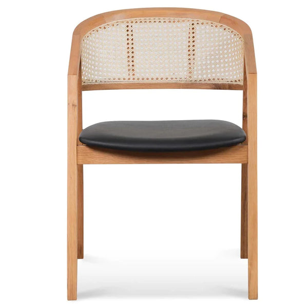 Calibre CDC6611-CU Wooden Dining Chair - Natural with Black Seat
