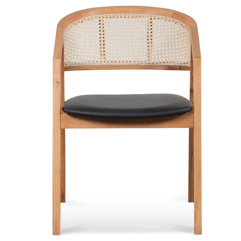 Calibre CDC6611-CU Wooden Dining Chair - Natural with Black Seat