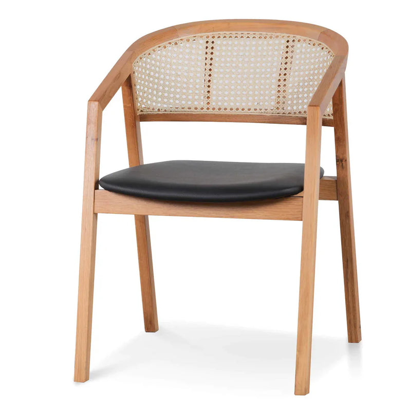 Calibre CDC6611-CU Wooden Dining Chair - Natural with Black Seat