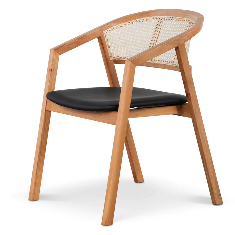 Calibre CDC6611-CU Wooden Dining Chair - Natural with Black Seat