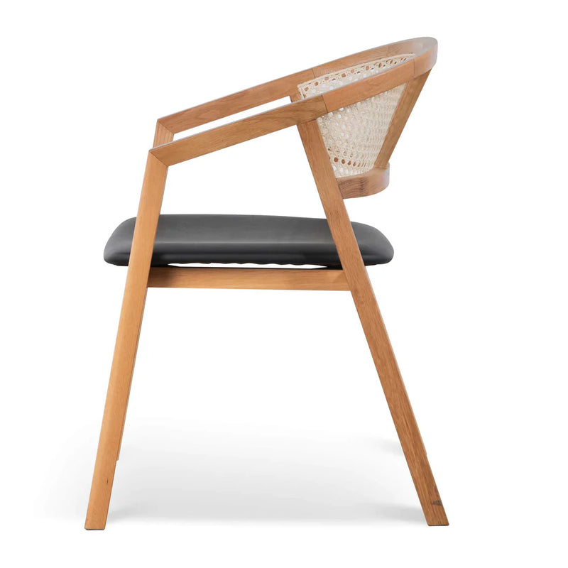 Calibre CDC6611-CU Wooden Dining Chair - Natural with Black Seat
