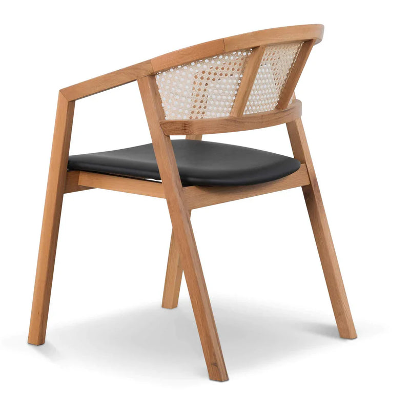 Calibre CDC6611-CU Wooden Dining Chair - Natural with Black Seat
