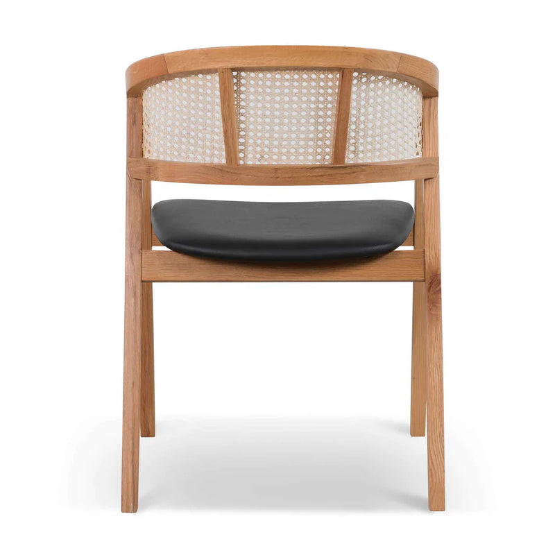 Calibre CDC6611-CU Wooden Dining Chair - Natural with Black Seat