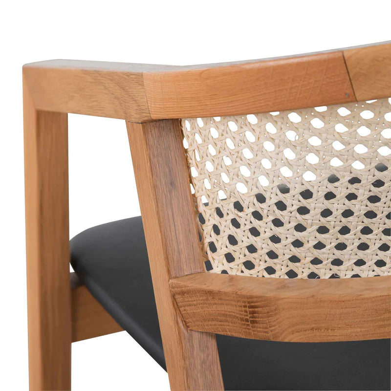 Calibre CDC6611-CU Wooden Dining Chair - Natural with Black Seat